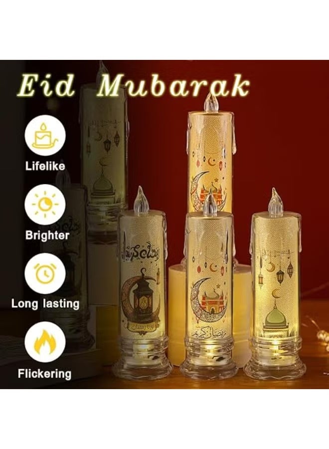 3 Pcs Eid Mubarak Flameless Candles for Ramadan & Eid - Image 2